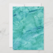 Aqua Watercolor Wedding Save the Date Einladung (Rückseite)