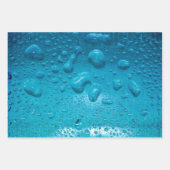 Aqua Waterdrops on Glass Macro Foto Wrapping Pape Geschenkpapier Set (Vorderseite 2)