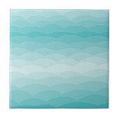 Aqua Wave Gradient | Modern Ocean Pattern Fliese (Vorderseite)