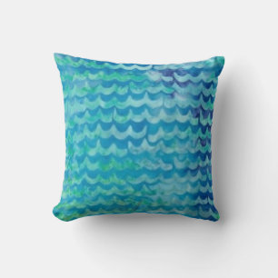 Aqua Waves Throw Kissen