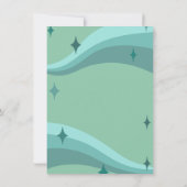 Aqua Wavy-Geburtstagskarte Einladung (Rückseite)