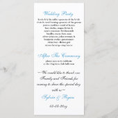 Aqua Wedding-Programm Programm (Rückseite)