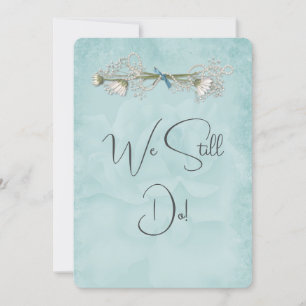 Aqua Wedding Rose Einladung