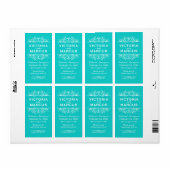Aqua Wedding Wine Bottle Monogram Fevor Labels (Vorne)