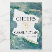 Aqua Wedding Wine Labels Weinetikett (Einzelnes Label)