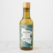 Aqua Wedding Wine Labels Weinetikett (Vorderseite)