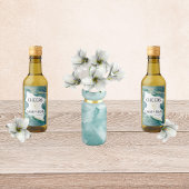 Aqua Wedding Wine Labels Weinetikett