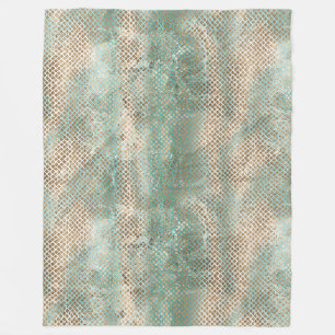 Aqua Weiß Gold Schlangen Druck Fleecedecke