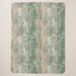 Aqua Weiß Gold Schlangen Druck Sherpadecke