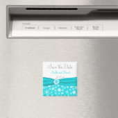 Aqua, weiß, graue Schneeflocken Retten Sie das Dat Magnet (In Situ (Geschirrspüler))