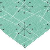 Aqua, Weiß und Schwarz Sternexplosionen | Atomic 5 Tischdecke (Schrägansicht)