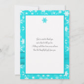 Aqua, Weiße, graue Schneeflocken Danke, dass du ka Einladung (Rückseite)