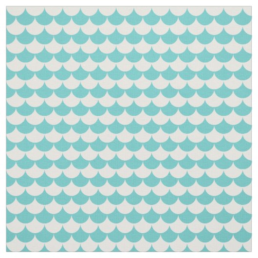 Aqua-weiße Muster-Skalen Stoff (Muster)