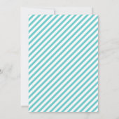 Aqua, weiße Streifen & Anker Wasserhochzeit Einladung (Rückseite)