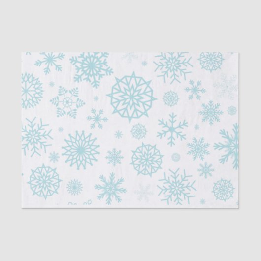 Aqua-weiße Winter-Schneeflocke-Weihnachtsfeiertage Seidenpapier (Vorderseite)