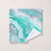 Aqua-weißer Edelstein-Achat-Mineral-Quarz Badhandtuch Set (Waschlappen)