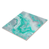 Aqua-weißer Edelstein-Achat-Mineral-Quarz Fliese (Seite)