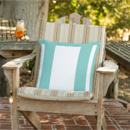 Aqua + Weißer Farbblock Kissen