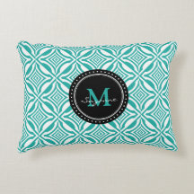 Aqua-weißes geometrisches aufgehobenes Muster