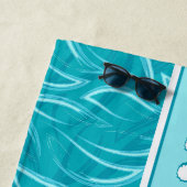 Aqua-Wellen-Monogramm Strandtuch (Beispiel)