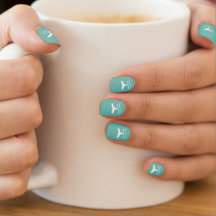 Aqua Whales Schwanz Ocean Themed Minx Nagelkunst