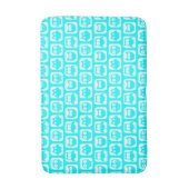 Aqua Whimsical Owl Pattern Badematte (Vorderseite Vertikal)