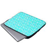 Aqua Whimsical Owl Pattern Laptopschutzhülle (Vorne Knopf)
