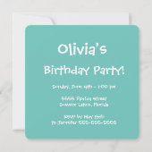 Aqua White and Pink Cupcake Tower Happy Birthday Einladung (Rückseite)