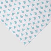 Aqua/White Christmas Baum Ikonisches Muster Seidenpapier (Ausschnitt)