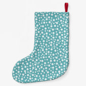Aqua White Confetti Dots Kleiner Weihnachtsstrumpf (Rückseite)