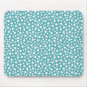 Aqua White Confetti Mousepad