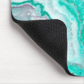 Aqua White Gemstone Agate Mineral Quarz Mousepad (Ecke)