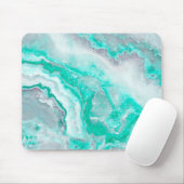 Aqua White Gemstone Agate Mineral Quarz Mousepad (Mit Mouse)