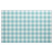 Aqua White Gingham Check Combed Cotton Fabric Stoff (Yard (91,4 cm))