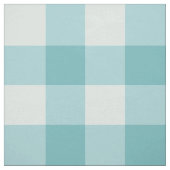 Aqua White Gingham Check Combed Cotton Fabric Stoff (Muster)