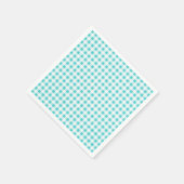 Aqua White Gingham Pattern Serviette (Ecke)