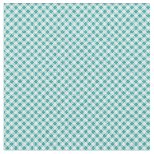 Aqua White Gingham Stoff (Nahaufnahme)