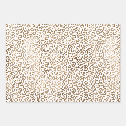 Aqua White Gold Leopard Print Geschenkpapier Set (Vorderseite 3)