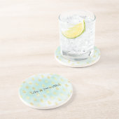 Aqua White Gold Tropical Glam Ananas Getränkeuntersetzer (Seite)