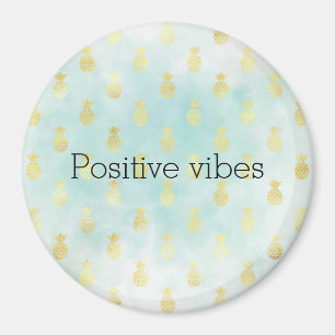 Aqua White Gold Tropical Glam Ananas Magnet