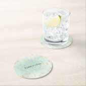 Aqua White Gold Tropical Glam Ananas Runder Pappuntersetzer (Vor Ort)