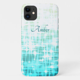 Aqua White Gradient Glow Glitzern Personalisiert Case-Mate iPhone Hülle