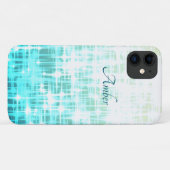 Aqua White Gradient Glow Glitzern Personalisiert Case-Mate iPhone Hülle (Rückseite (Horizontal))