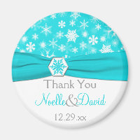 Aqua, White, Grau Schneeflocken Gastgeschenk Hochz