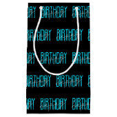 Aqua-White-Happy-Geburtstagsdesign Kleine Geschenktüte (Vorderseite)