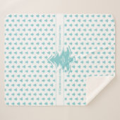 Aqua & White Icona Weihnachtsbaummuster Sherpadecke (Vorderseite (Horizontal))