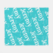 Aqua & White Novelty Baseball Fleece Blanket (Vorderseite (Horizontal))