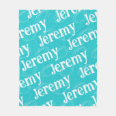 Aqua & White Novelty Football Fleece Blanket (Vorderseite)