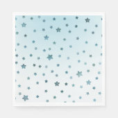 Aqua White Ombre Stars Serviette (Vorderseite)
