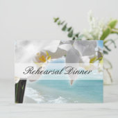 Aqua/White Orchid Beach Probe Dinner einladen Einladung (Stehend Vorderseite)